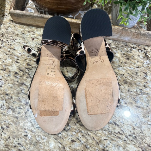 Joie Lakin Fur Slingback Block Heel Sandals In Snow Leopard 40 - Picture 10 of 10